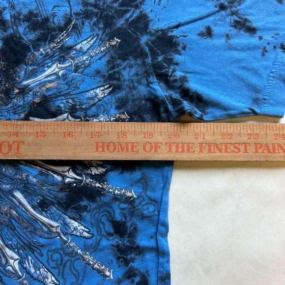 2000s allover screen printed and tie dyed monarchy/affliction style T-shirt - Picture 6 of 8